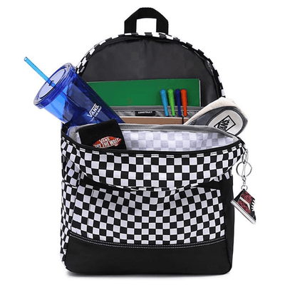 Vans Construck Skool Black and White Check Backpack - Black and White