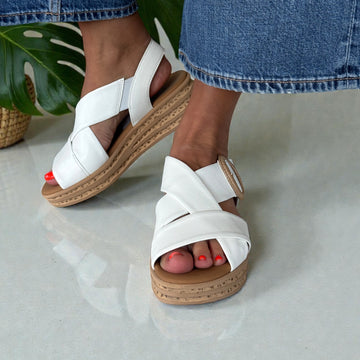 Womens Gabor 84.556 Auckland Wedge Sandal - White