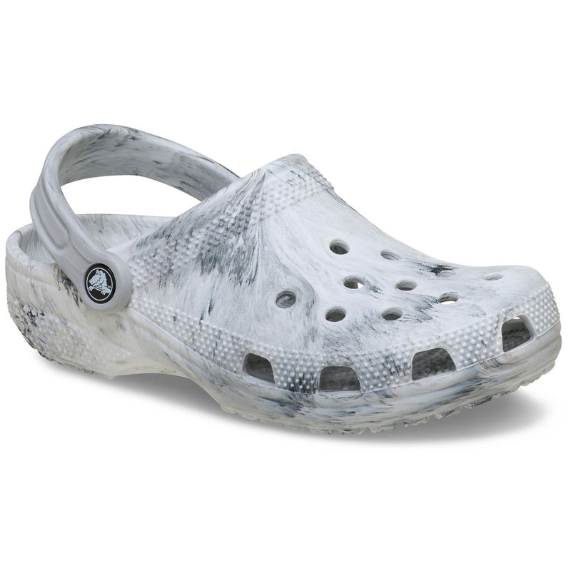 Unisex Crocs Classic Marbled Black and White Clog - Black and White