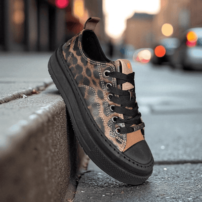 Womens Refresh 173072 Platform Trainers - Leopard Black