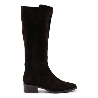 Womens Lunar Kendra Dark Brown Suede Long Boots - Dark Brown
