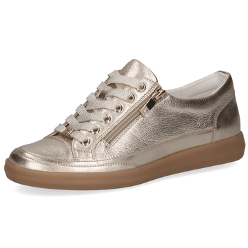 Womens Caprice 23706 Gold Leather Side Zip Trainers - Gold
