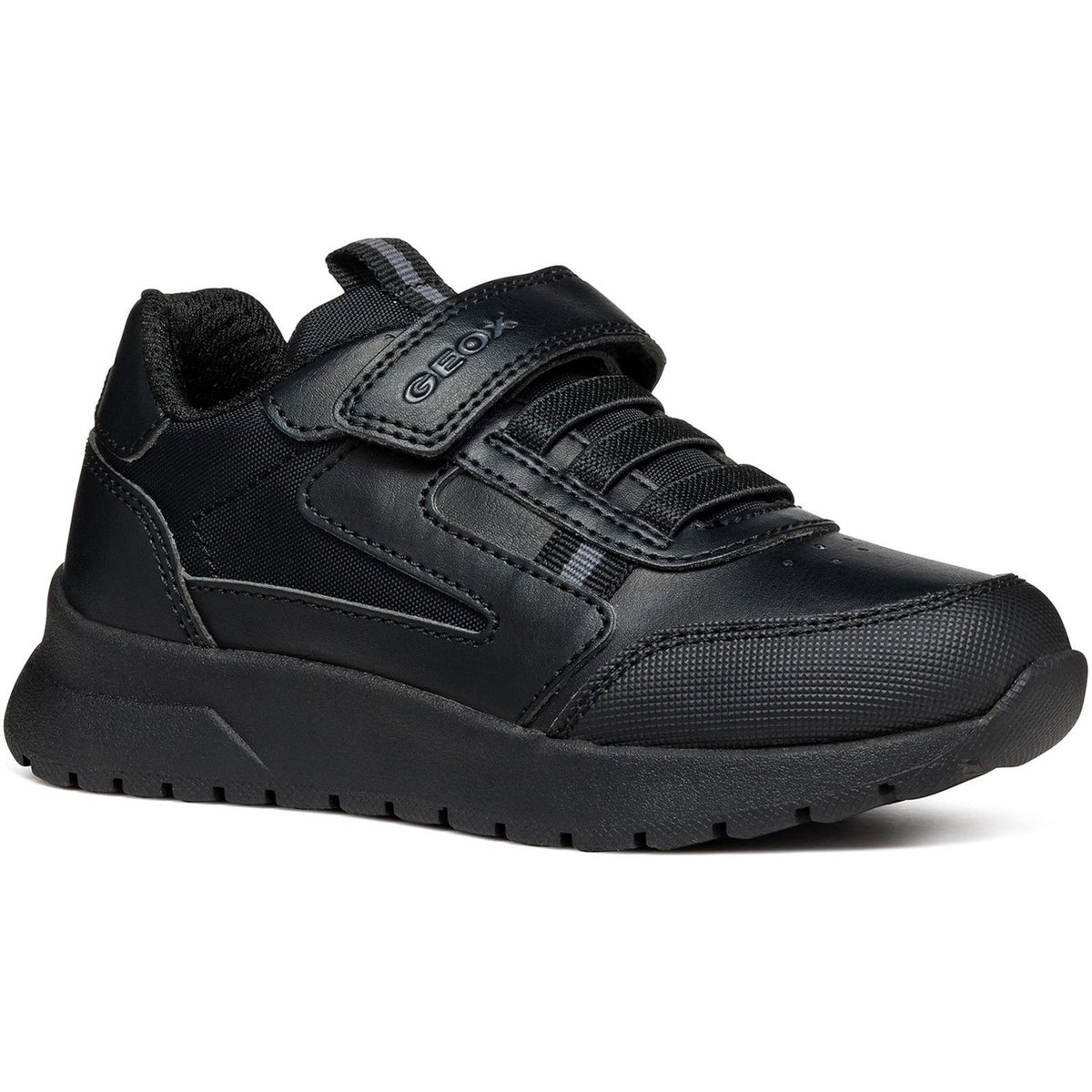 Junior Boys Geox BRIEZEE Black School Shoes