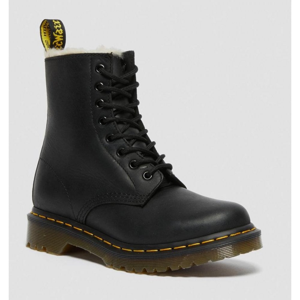 Womens Dr Martens 1460 Serena Fur Lined Boots - Black