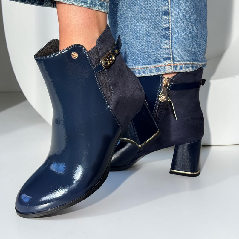 Womens Zanni & Co Fuyang One Cobalt Mix Ankle Boots - Cobalt Mix