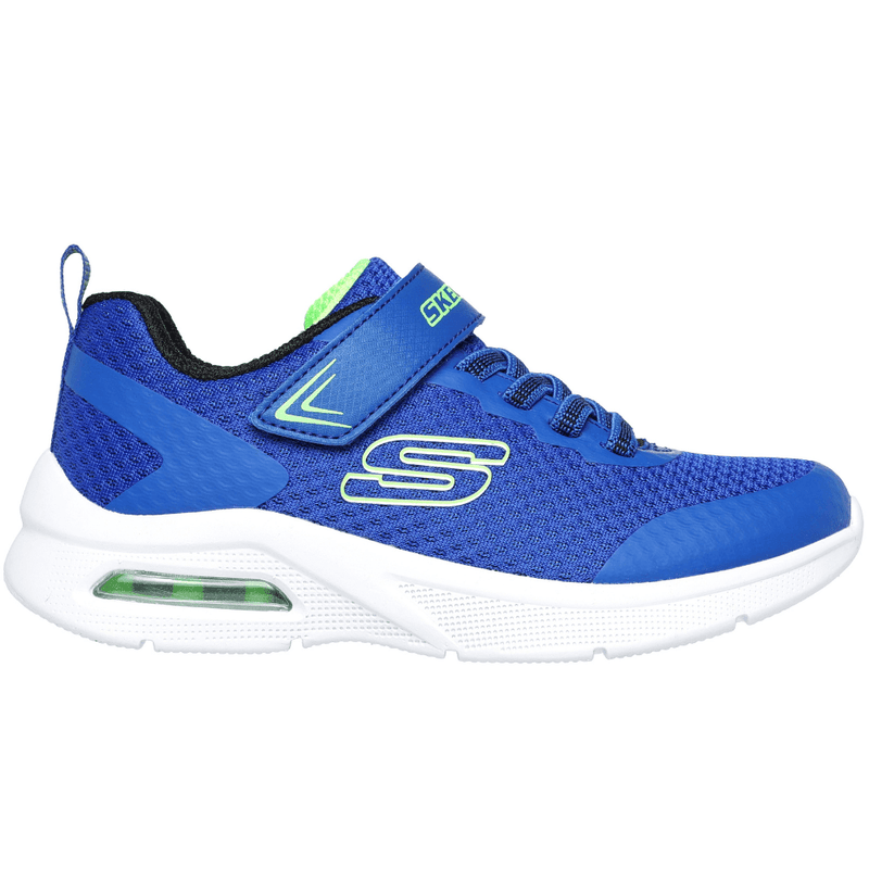 Boys Skechers Microspec Max Trainers - Blue Lime