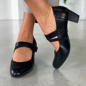 Womens Jana 24465 Black Mary Jane Heels - Black