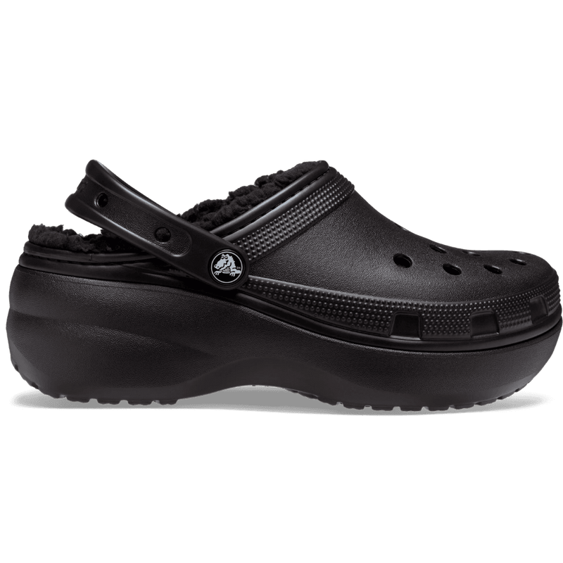 Crocs Women's Classic Platform Lined Clog - Black