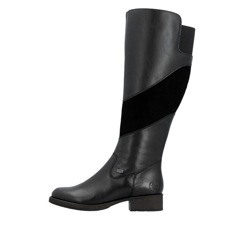 Womens Rieker Z9566 Black Long Boots - Black