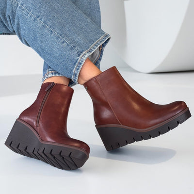 Womens Susst Buddy26 Wedge Ankle Boots - Cognac