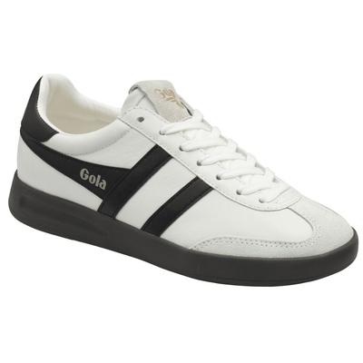 Womens Gola Cyclone White and Black Dark Gum Sole Trainers - White