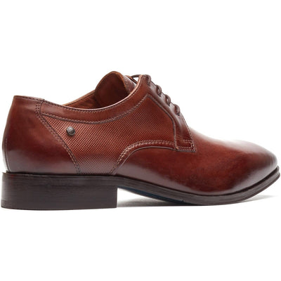 Mens Base London Dome Formal Lace-up Shoes - Burnt Tan