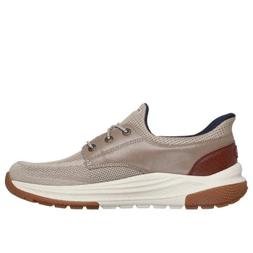 Mens Skechers 205467 Mereo-Alden Slip-Ins Trainers - Taupe