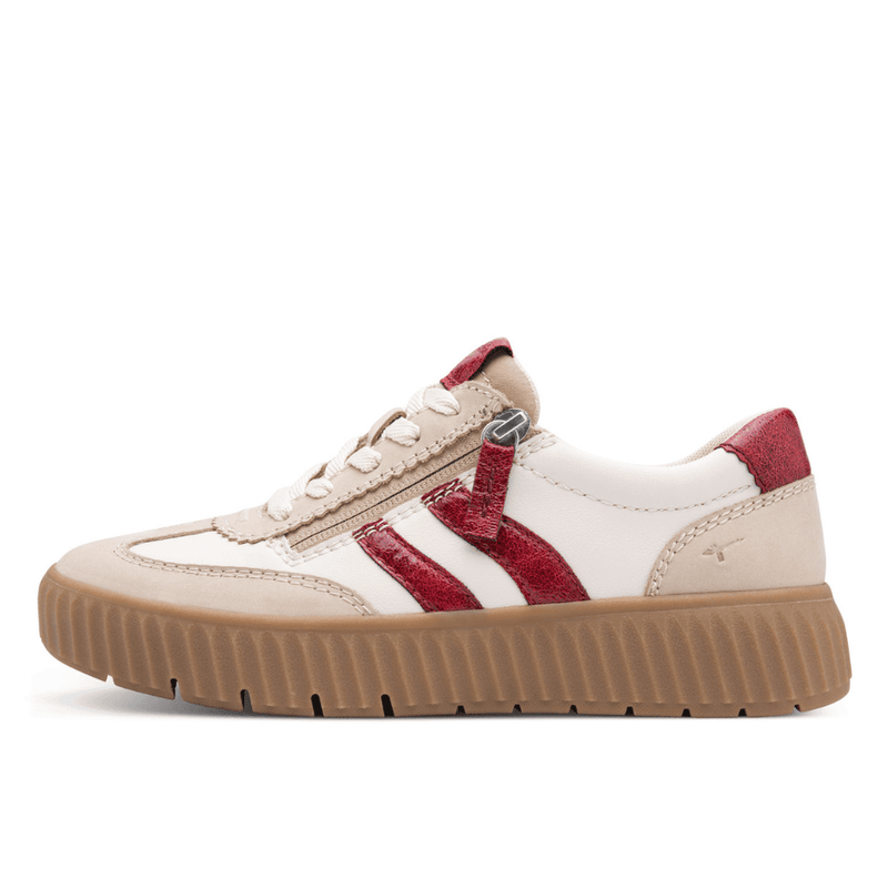 Womens Tamaris Comfort 83729 Side Zip Trainers - Beige Gold