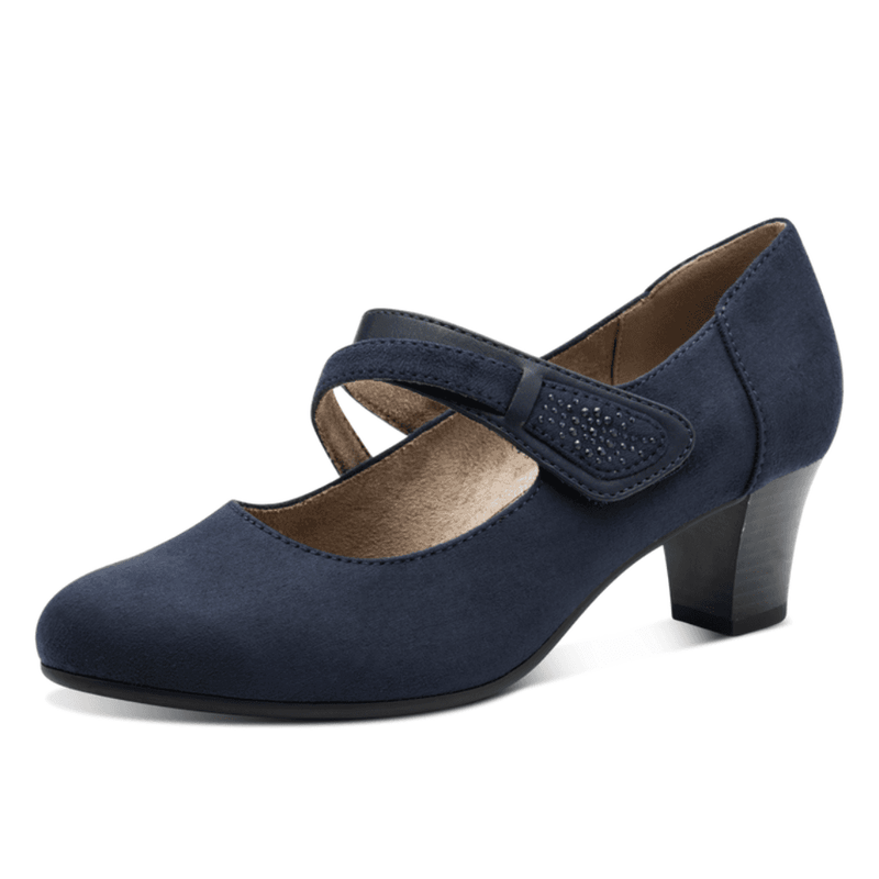 Womens Jana Mary-Jane Strap Heeled Shoes - Navy