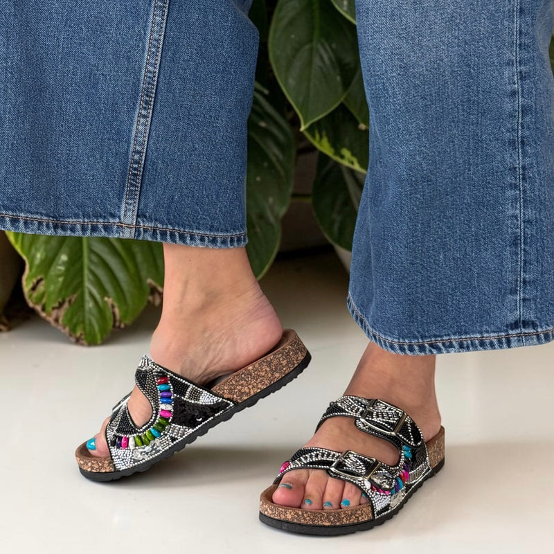 Womens Heavenly Feet Jess Sandals - Black