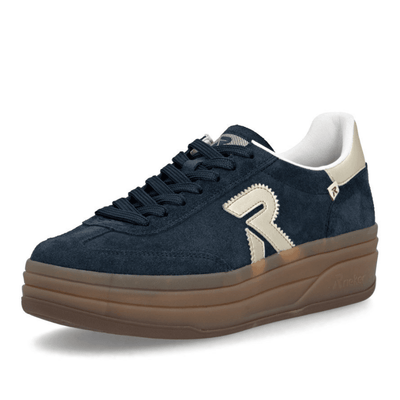 Womens Rieker W3700 Platform Trainers - Navy