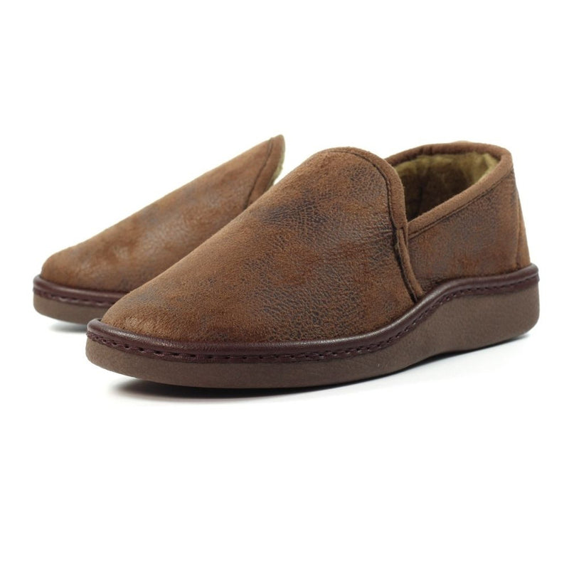 Mens Lazy Dogz Manor II Brown Slippers - Brown