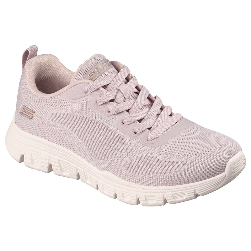 Womens Skechers 117700 Engineered Knit Lace Up Bobs B Lite Trainer - Lilac