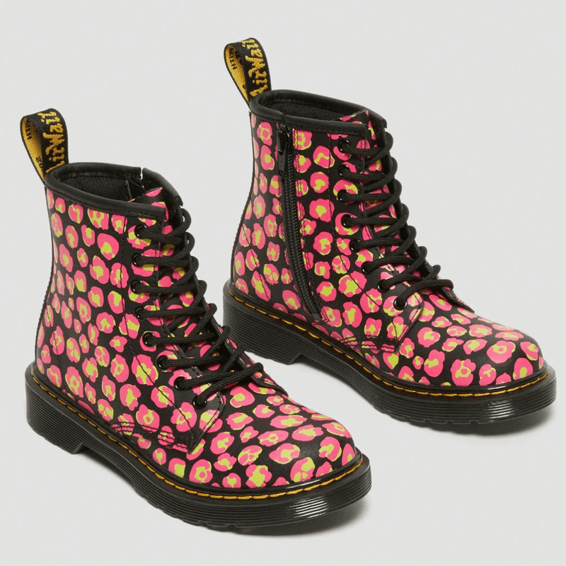 Infant Dr Martens 1460 Leopard Hydro Leather Boots - Pink Leopard