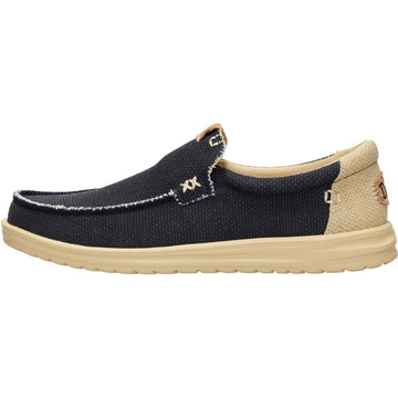 Mens Heydude Mikka Braided Black Boulder Tan Casual Slip-On Shoe - Black Boulder Tan