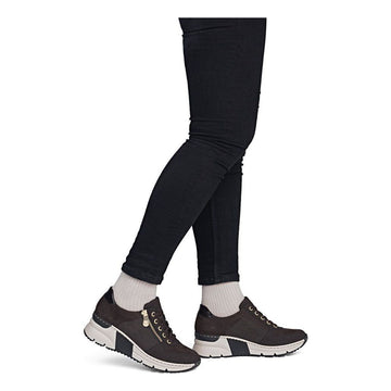 Womens Rieker N6314 Nougat Wedged Trainers - Nougat