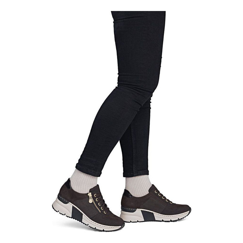 Womens Rieker N6314 Nougat Wedged Trainers - Nougat