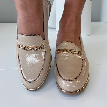 Womens Lunar Mylee Patent Loafer - Beige