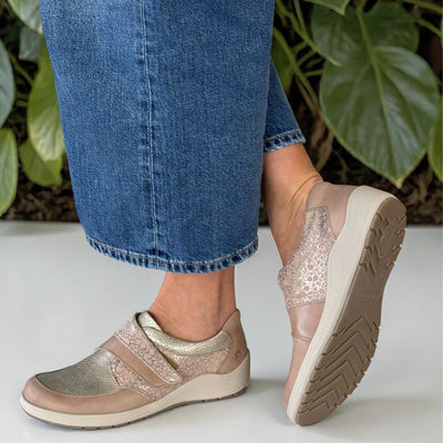Womens Suave Phoebe 6072 Beige Flat Shoes - Beige Gold