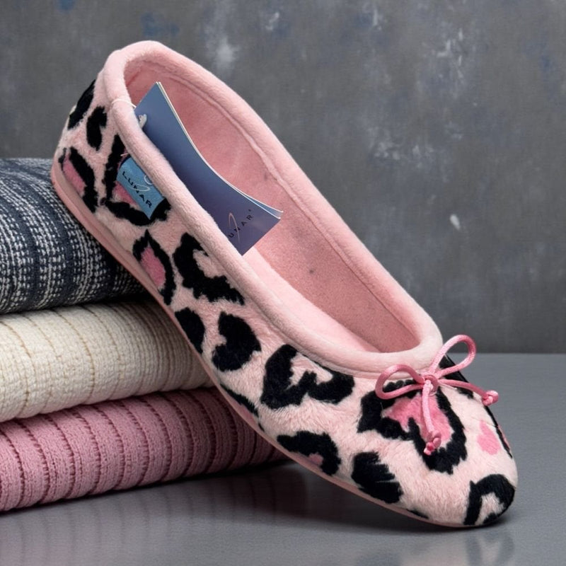Womens Lunar Ava Print Pump Slippers - Pink