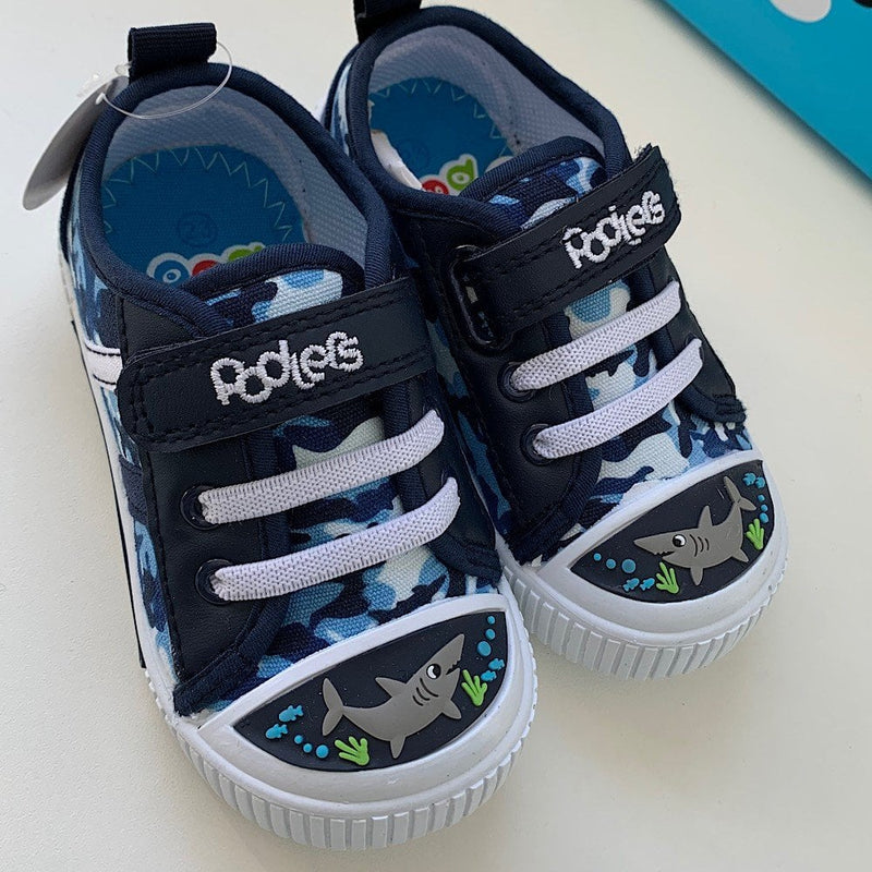 Infant Podler Kids Reez Camo Shark Shoes - Navy