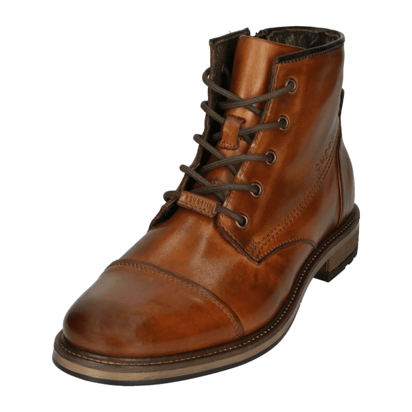 Bugatti Mens 78239 Cognac Tan Leather Lace Up Ankle Boots - Cognac - Tan