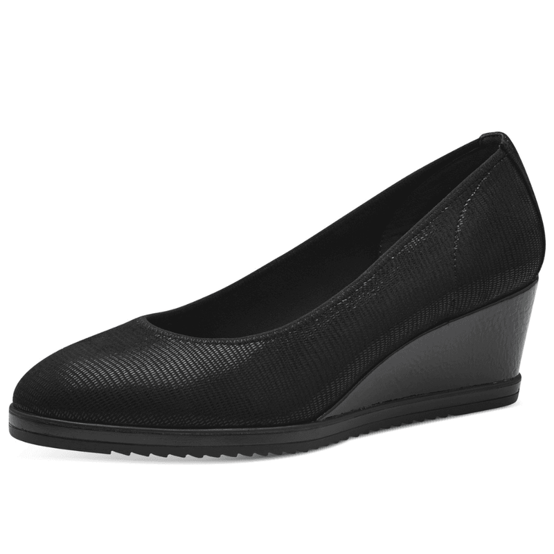 Womens Tamaris 22325 Black High Wedge Shoes - Black