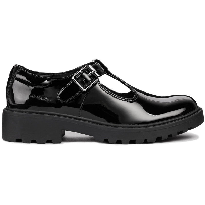 Infant Girls Geox Casey Black Patent School Shoes - Black Patent