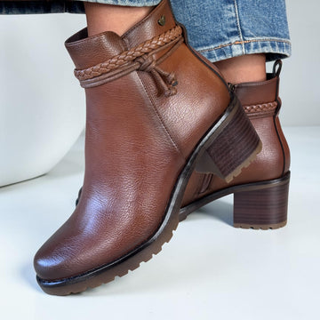 Womens Susst Virginia26 Tan Faux Leather Ankle Boots - Tan