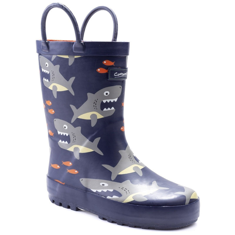Kids Cotswold Puddle Wellingtons - Shark