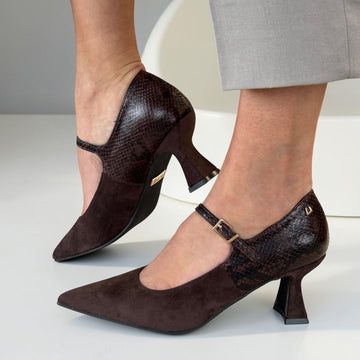 Womens Una Healy This Is Real Block Heels - Choco Cobra
