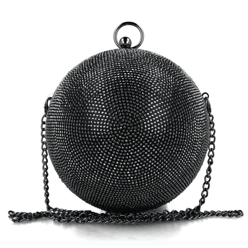 Womens Menbur Cuarzo 85069 Black Diamante Ball Round Bag