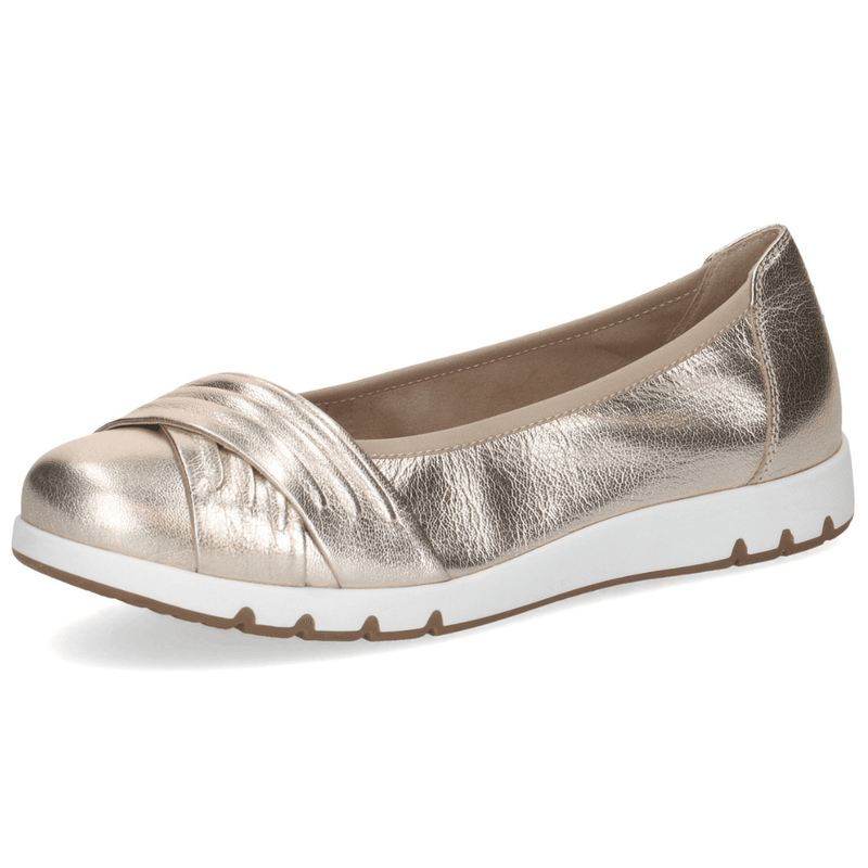 Womens Caprice 22118 Gold Wrap Front Sporty Loafers - Gold