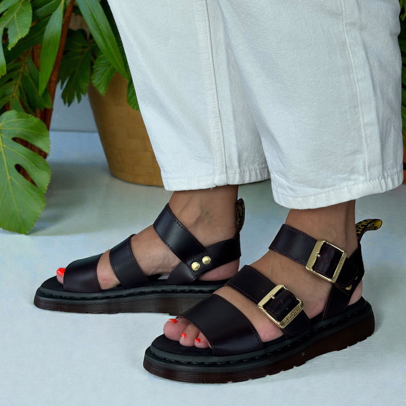Womens Dr Martens Gryphon Atlas Leather Sandals - Brown