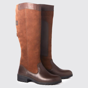 Womens Dubarry Claire Leather Long Boots - Walnut