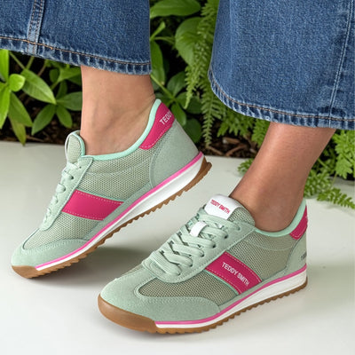 Womens Teddy Smith 120549 Suede Trainers - Aqua
