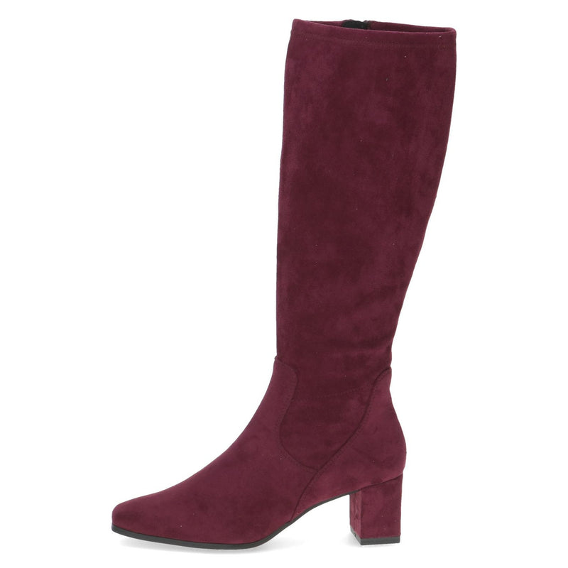 Womens Caprice 25547 Bordeaux Stretch Long Boots - Bordeaux Stretch