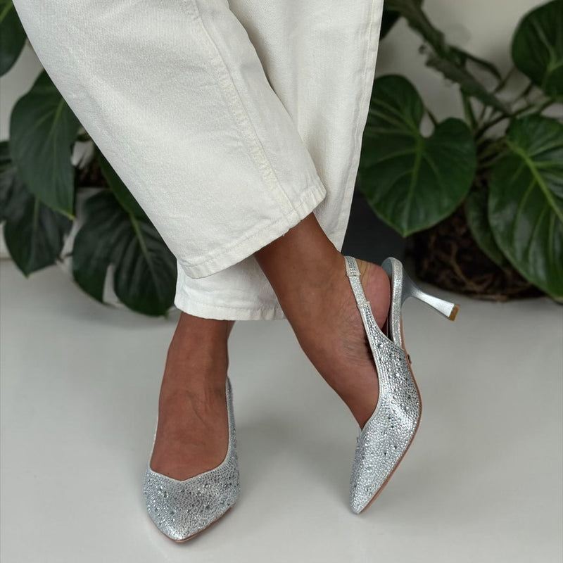 Womens Una Healy Sweet Caroline Heels - Chrome Jewel