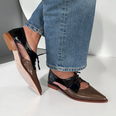 Womens AW26 Nemonic 2415 Margot Negro Flat Shoes - Negro