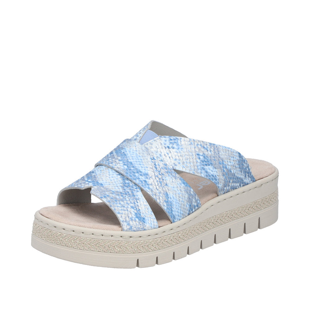 Womens Rieker V4989 Blue Wedge Sandal