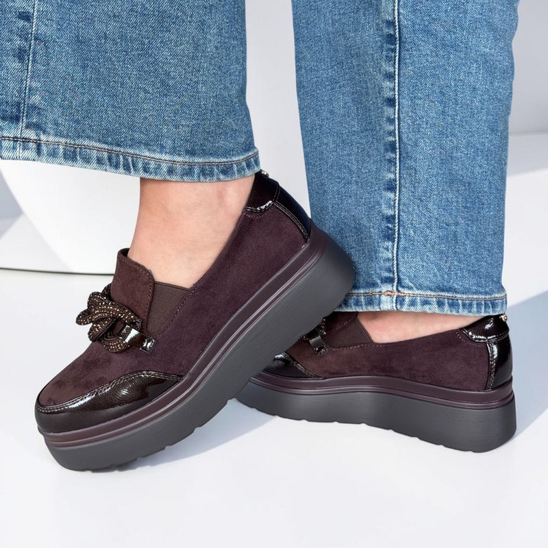 Womens Zanni & Co Jianxi Wedged Loafers - Topaz Mix