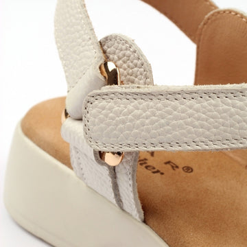 Womens Lunar JLW008 Wedge Lark Leather Sandals - White