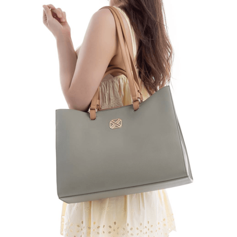 Womens Xti 184544 Long Strap Tote Bag - Khaki