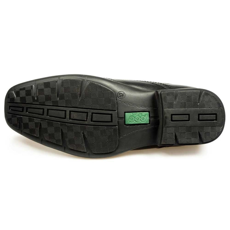 Pod Angus Black Leather Lace Up Boys School Shoes - Black